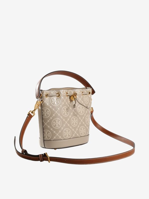 TORY BURCH - Women T Monogram Contrast Embossed Bucket Bag Online Sale