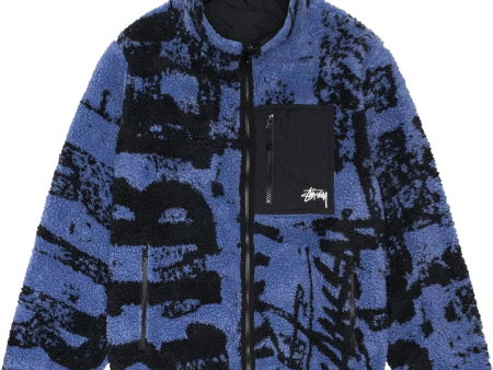 STUSSY - Men Sherpa Reversible Stamp Jacket Online now