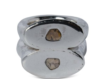 PARTS OF FOUR - Stack Ring (Romans, 0.4 CT, 2 Diamond Slabs, PA+DIA) on Sale