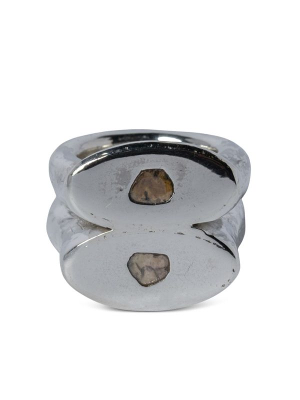 PARTS OF FOUR - Stack Ring (Romans, 0.4 CT, 2 Diamond Slabs, PA+DIA) on Sale