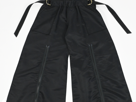 RUNWAY Black Nylon Zip pants (multiple sizes) For Sale