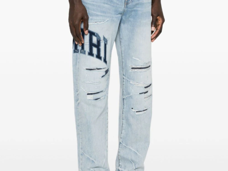 AMIRI - Men Varsity Logo Repair Straight Jean Discount