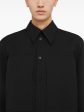 JIL SANDER - Men Long Sleeved Wool Gabardine Shirt Online Hot Sale