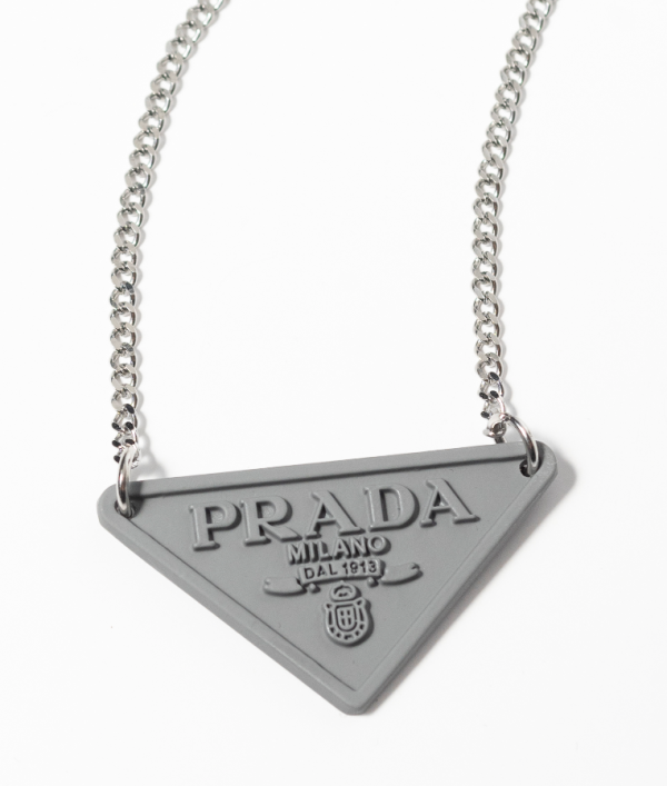 Matte grey emblem necklace Fashion