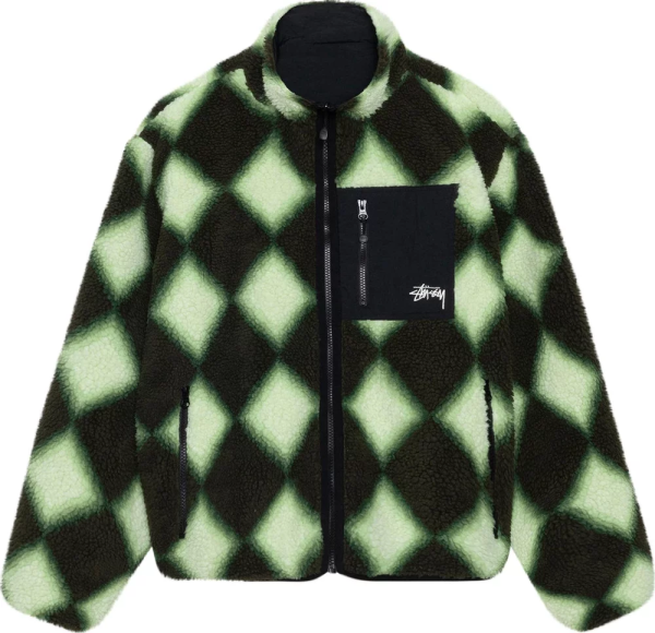 STUSSY - Men Sherpa Reversible Diamond Jacket Online Sale