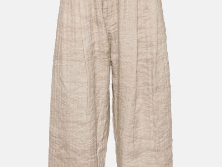 ZIGGY CHEN - Men Front Pleated Wide Leg Long Trousers Supply