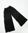 BLACK patch-work wide leg zip pants (Small) Fashion