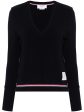 THOM BROWNE - Women Long Sleeve V Neck Top Online Sale