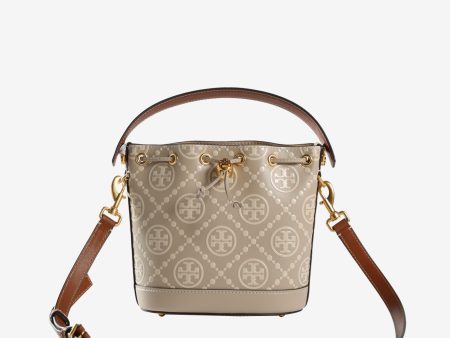 TORY BURCH - Women T Monogram Contrast Embossed Bucket Bag Online Sale