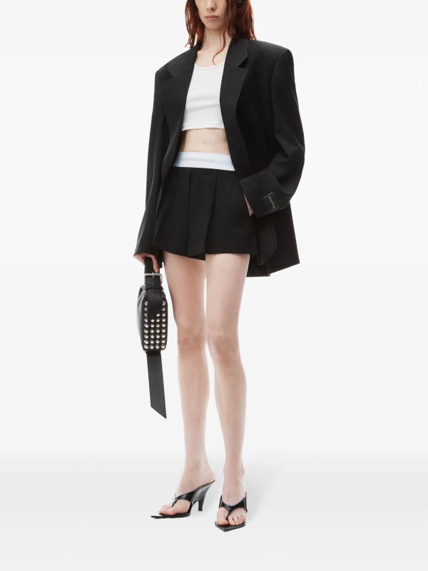 ALEXANDER WANG - Women High Waisted Pleated Short With Logo Elastic Online now