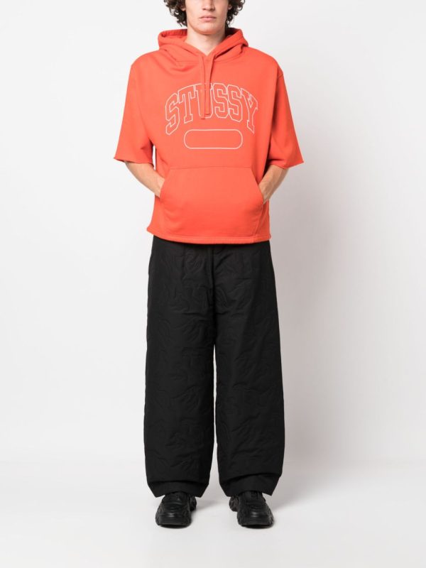 STUSSY - Men Short-Sleeve Boxy Cropped Hoodie Discount