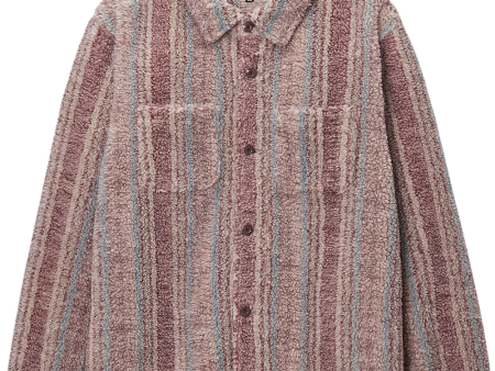 STUSSY - Men Stripe Sherpa Shirt For Discount