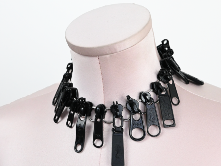 Zipper Choker Black Hot on Sale