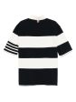 THOM BROWNE - Men Rugby Stripe Milano Stitch SS Polo In Lightweight Cotton W 4 Bar Stripe Online Hot Sale