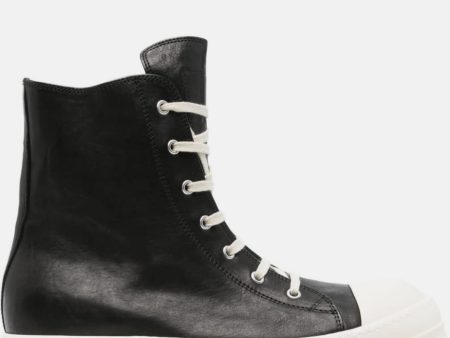 RICK OWENS - Men Waxed Leather Sneakers Supply