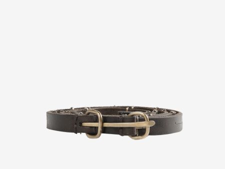 MA+ -  +  Studded Double Oval Buckle Extra Thin Belt Cheap