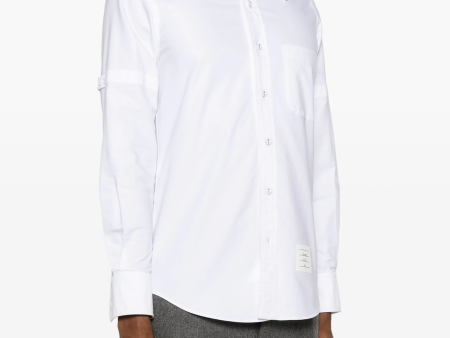 THOM BROWNE - Men Straight Fit B D L S Shirt W Self Armband And Triple Stitch Rwb Placket In Oxford on Sale