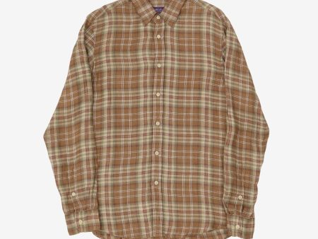 Purple Label Linen Plaid Shirt Sale