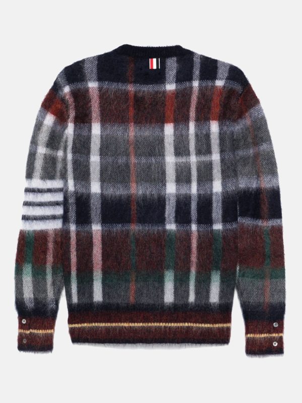 THOM BROWNE - Men Gingham Hector Tartan Check Jacquard Crew Neck Pullover For Discount