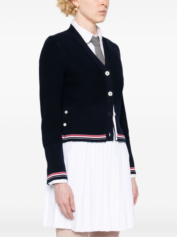 THOM BROWNE - Women Textured Stitch Classic Cardigan Hot on Sale