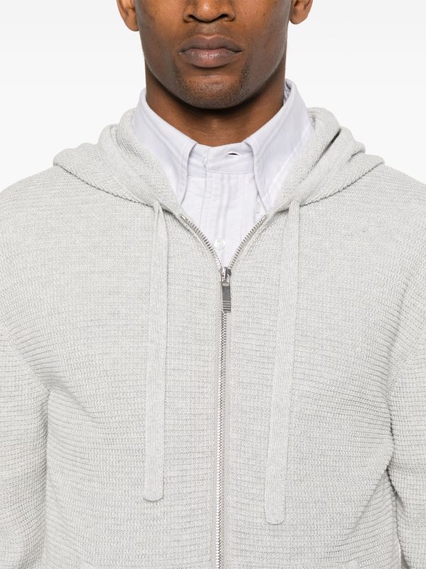 THOM BROWNE - Men W 4 Bar Stripes Intarsia Hoodie For Sale