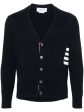 THOM BROWNE - Men Jersey Stitch Relaxed Fit V Neck Cardigan Online Hot Sale