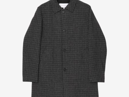 Dogtooth Wool Overcoat Online Sale