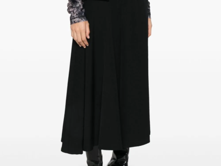 YOHJI YAMAMOTO - Women Wool Gabardine Layered Pants Fashion