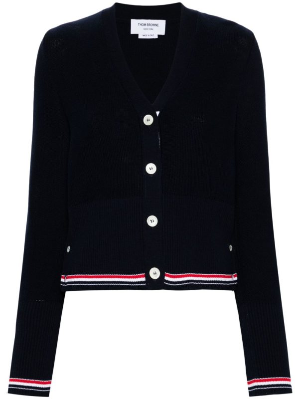 THOM BROWNE - Women Textured Stitch Classic Cardigan Hot on Sale