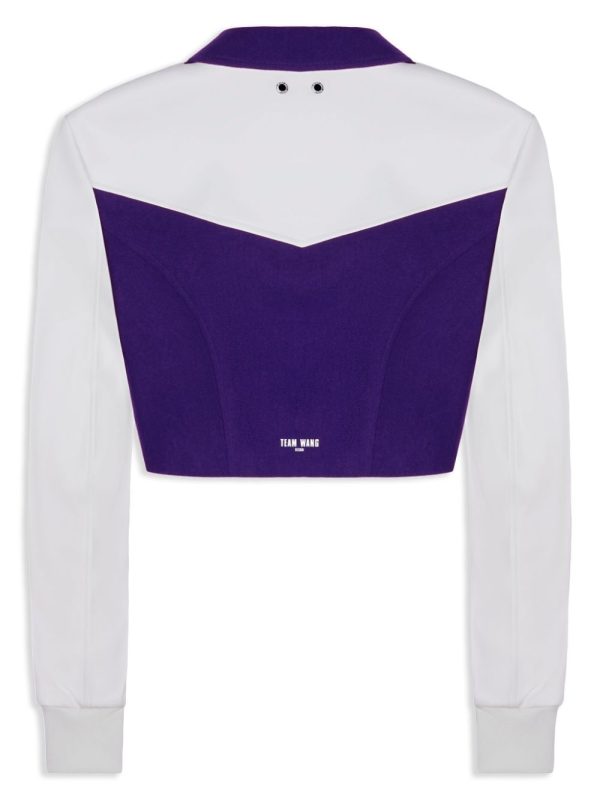 TEAM WANG X CHUANG ASIA - Women Pointed Flat-collar Cropped Baseball Jacket Sale