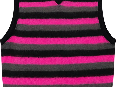 STUSSY - Men Striped Sweater Vest Discount