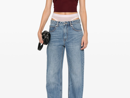 ALEXANDER WANG - Women Slit Hem Jean Prestyle Hotfix Mesh Undie Sale