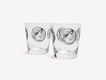 FORNASETTI - SET OF 2 Water Glasses Cammei Discount