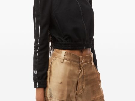 T BY ALEXANDER WANG - Women Cropped Track Jacket W Logo Webbing Tape Cheap