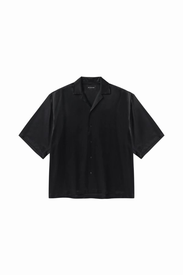 DET BLEV SENT - Men Silk Short Sleeve Shirt Supply