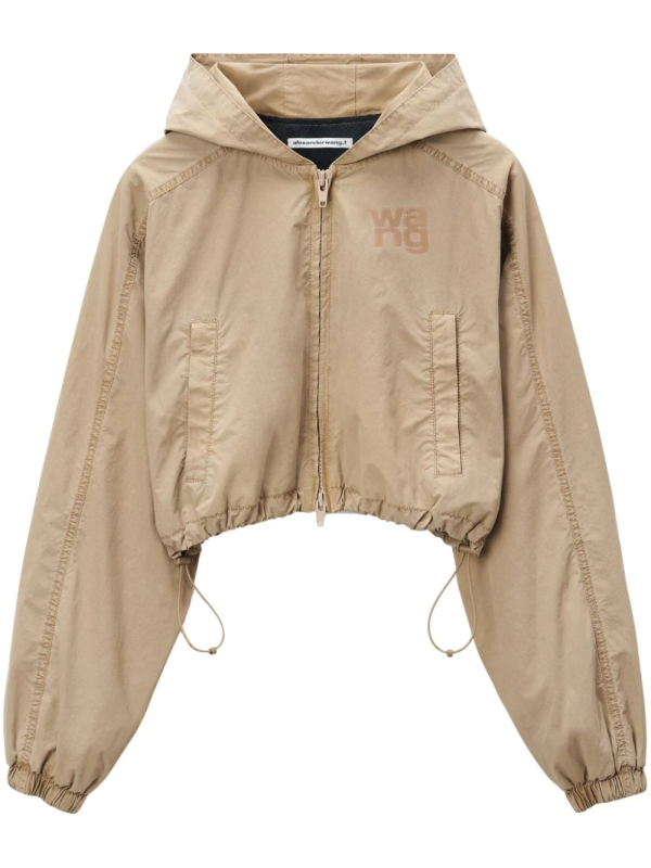 T BY ALEXANDER WANG - Women Hooded Cropped Zip Jacket Sale