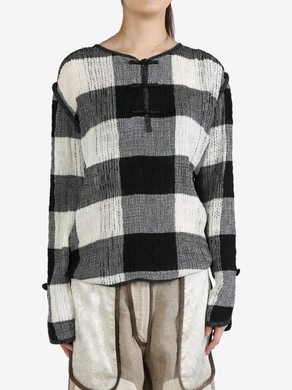 COMMUNS - Unisex Patterned Plaid Knitted Sweater For Discount