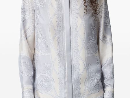 VERSACE - Women Coupe Des Dieux Barocco Foulard Silk Twill Formal Shirt Online Sale