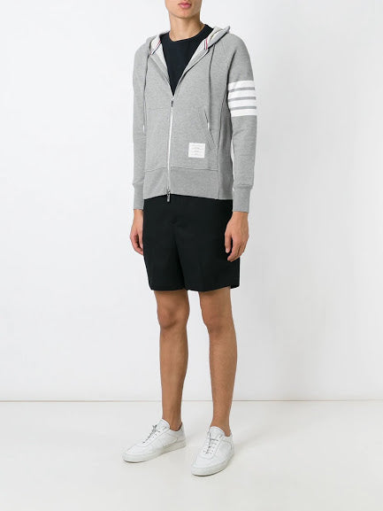 THOM BROWNE - Men Classic Full Zip Hoodie In Classic Loopback W  Engineered 4 Bar Online Sale