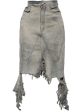 RICK OWENS DRKSHDW - Women Denim Slivered Skirt For Cheap