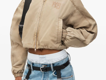 T BY ALEXANDER WANG - Women Hooded Cropped Zip Jacket Sale