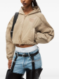 T BY ALEXANDER WANG - Women Hooded Cropped Zip Jacket Sale