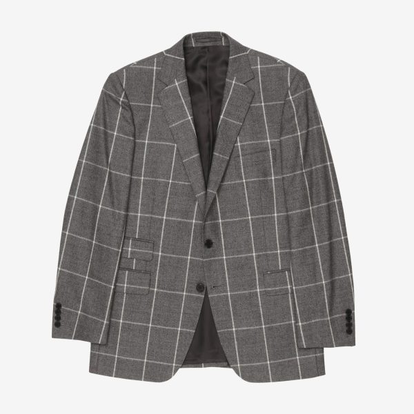 Window Plaid Check Wool Blazer Cheap