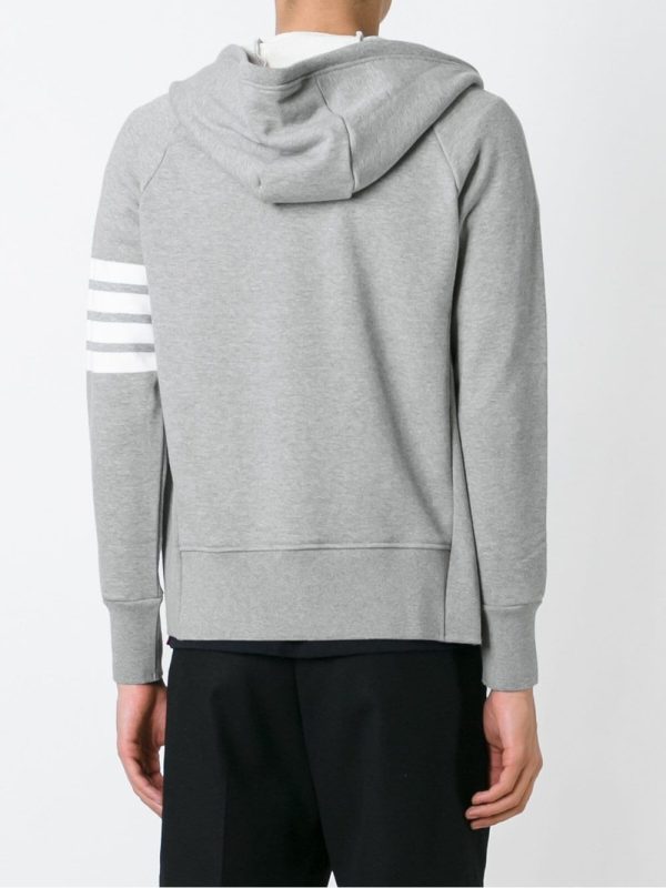 THOM BROWNE - Men Classic Full Zip Hoodie In Classic Loopback W  Engineered 4 Bar Online Sale