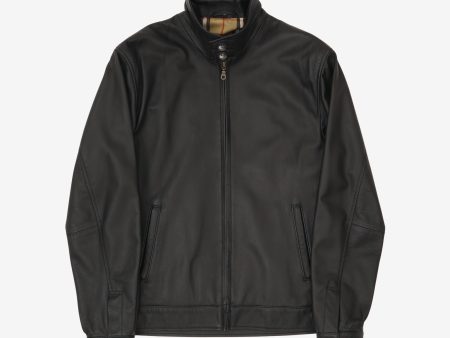 Leather Harrington Jacket Hot on Sale