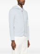 THOM BROWNE - Men Textured Stitch Relaxed Fit Zip Up Hoodie In Linen Cotton Blend W 4 Bar Stripes Intarsia For Discount