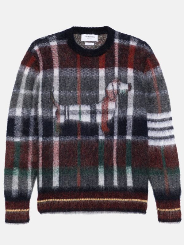 THOM BROWNE - Men Gingham Hector Tartan Check Jacquard Crew Neck Pullover For Discount