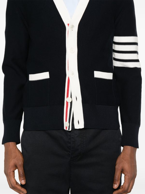 THOM BROWNE - Men Hector Reversed Jersey Intarsia Cardigan Hot on Sale