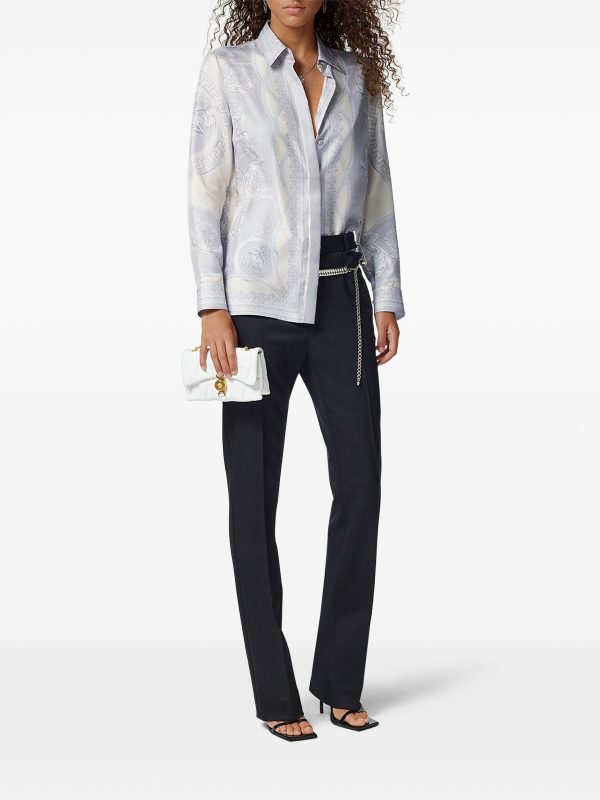 VERSACE - Women Coupe Des Dieux Barocco Foulard Silk Twill Formal Shirt Online Sale