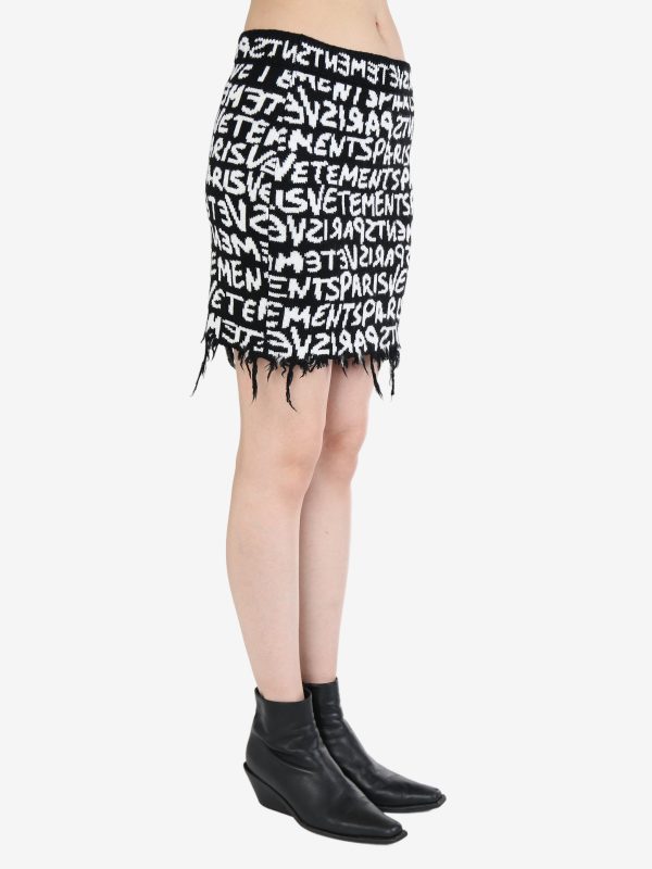 VETEMENTS - Unisex Paris Monogram Mini Skirt on Sale